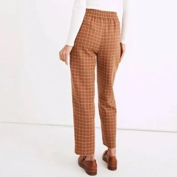 Madewell Tan Grid Pattern Trousers - Picture 6 of 7
